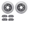 7302-59063 Drilled/Slotted Brake Rotor with 3000-Series Ceramic Brake Pads Kit [Silver], 2002-2004 Acura/Honda, Position: Rear - image 1