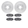 7302-59065 Drilled/Slotted Brake Rotor with 3000-Series Ceramic Brake Pads Kit [Silver], 2002-2015 Acura/Honda, Position: Front - image 1
