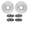 7302-59066 Drilled/Slotted Brake Rotor with 3000-Series Ceramic Brake Pads Kit [Silver], 2016-2021 Acura/Honda, Position: Front - image 1