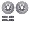 7302-59067 Drilled/Slotted Brake Rotor with 3000-Series Ceramic Brake Pads Kit [Silver], 2005-2015 Acura/Honda, Position: Front - image 1