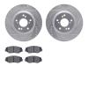 7302-59068 Drilled/Slotted Brake Rotor with 3000-Series Ceramic Brake Pads Kit [Silver], 2012-2016 Acura/Honda, Position: Front - image 1