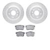 7302-59075 Drilled/Slotted Brake Rotor with 3000-Series Ceramic Brake Pads Kit [Silver], 2010-2015 Acura/Honda, Position: Rear - image 1