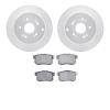 7302-59076 Drilled/Slotted Brake Rotor with 3000-Series Ceramic Brake Pads Kit [Silver], 2005-2018 Acura/Honda, Position: Rear - image 1