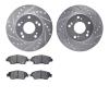 7302-59080 Drilled/Slotted Brake Rotor with 3000-Series Ceramic Brake Pads Kit [Silver], 2011-2015 Acura/Honda, Position: Front - image 1