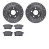 7302-59082 Drilled/Slotted Brake Rotor with 3000-Series Ceramic Brake Pads Kit [Silver], 2008-2017 Acura/Honda, Position: Rear - image 1