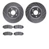 7302-59086 Drilled/Slotted Brake Rotor with 3000-Series Ceramic Brake Pads Kit [Silver], 2011-2014 Acura/Honda, Position: Front - image 1