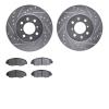 7302-59089 Drilled/Slotted Brake Rotor with 3000-Series Ceramic Brake Pads Kit [Silver], 1996-2014 Acura/Honda, Position: Front - image 1