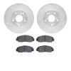 7302-59095 Drilled/Slotted Brake Rotor with 3000-Series Ceramic Brake Pads Kit [Silver], 2003-2021 Acura/Honda, Position: Front - image 1
