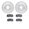 7302-59103 Drilled/Slotted Brake Rotor with 3000-Series Ceramic Brake Pads Kit [Silver], Fits Select Acura/Honda, Position: Rear - image 1