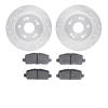 7302-59104 Drilled/Slotted Brake Rotor with 3000-Series Ceramic Brake Pads Kit [Silver], 2016-2016 Acura/Honda, Position: Rear - image 1