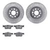 7302-59110 Drilled/Slotted Brake Rotor with 3000-Series Ceramic Brake Pads Kit [Silver], 2019-2019 Acura/Honda, Position: Rear - image 1