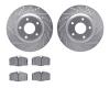 7302-63008 Drilled/Slotted Brake Rotor with 3000-Series Ceramic Brake Pads Kit [Silver], 1982-1985 Mercedes-Benz, Position: Fron - image 1