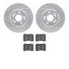 7302-63010 Drilled/Slotted Brake Rotor with 3000-Series Ceramic Brake Pads Kit [Silver], 1990-1998 Mercedes-Benz, Position: Fron - image 1