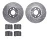 7302-63011 Drilled/Slotted Brake Rotor with 3000-Series Ceramic Brake Pads Kit [Silver], 1994-2002 Mercedes-Benz, Position: Fron - image 1