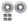 7302-63030 Drilled/Slotted Brake Rotor with 3000-Series Ceramic Brake Pads Kit [Silver], 1994-1995 Mercedes-Benz, Position: Rear - image 1