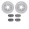 7302-63032 Drilled/Slotted Brake Rotor with 3000-Series Ceramic Brake Pads Kit [Silver], 1990-1992 Mercedes-Benz, Position: Fron - image 1