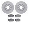7302-63033 Drilled/Slotted Brake Rotor with 3000-Series Ceramic Brake Pads Kit [Silver], 1984-1995 Mercedes-Benz, Position: Fron - image 1