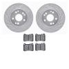 7302-63034 Drilled/Slotted Brake Rotor with 3000-Series Ceramic Brake Pads Kit [Silver], 1986-1989 Mercedes-Benz, Position: Fron - image 1