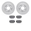 7302-63036 Drilled/Slotted Brake Rotor with 3000-Series Ceramic Brake Pads Kit [Silver], 1984-1989 Mercedes-Benz, Position: Fron - image 1