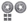 7302-63041 Drilled/Slotted Brake Rotor with 3000-Series Ceramic Brake Pads Kit [Silver], 1992-1994 Mercedes-Benz, Position: Rear - image 1