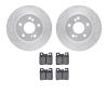 7302-63042 Drilled/Slotted Brake Rotor with 3000-Series Ceramic Brake Pads Kit [Silver], 1992-1995 Mercedes-Benz, Position: Rear - image 1