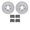 7302-63044 Drilled/Slotted Brake Rotor with 3000-Series Ceramic Brake Pads Kit [Silver], 1990-1995 Mercedes-Benz, Position: Fron - image 1
