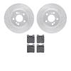 7302-63050 Drilled/Slotted Brake Rotor with 3000-Series Ceramic Brake Pads Kit [Silver], 1993-2002 Mercedes-Benz, Position: Rear - image 1