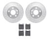 7302-63052 Drilled/Slotted Brake Rotor with 3000-Series Ceramic Brake Pads Kit [Silver], 1991-1999 Mercedes-Benz, Position: Rear - image 1