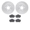 7302-63059 Drilled/Slotted Brake Rotor with 3000-Series Ceramic Brake Pads Kit [Silver], 1994-1997 Mercedes-Benz, Position: Fron - image 1