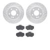 7302-63060 Drilled/Slotted Brake Rotor with 3000-Series Ceramic Brake Pads Kit [Silver], 1997-1998 Mercedes-Benz, Position: Fron - image 1