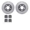 7302-63068 Drilled/Slotted Brake Rotor with 3000-Series Ceramic Brake Pads Kit [Silver], 1996-2015 Multiple Makes/Models, Positi - image 1