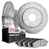 7302-63097 Dimpled & Slotted Brake Rotors with 3000-Series Ceramic Brake Pads Kit [Silver], 2003-2017 Mercedes-Benz, Position: R - image 1