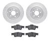 7302-63106 Drilled/Slotted Brake Rotor with 3000-Series Ceramic Brake Pads Kit [Silver], 2006-2012 Mercedes-Benz, Position: Rear - image 1