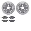 7302-63107 Drilled/Slotted Brake Rotor with 3000-Series Ceramic Brake Pads Kit [Silver], 2006-2012 Mercedes-Benz, Position: Rear - image 1
