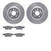 7302-63110 Drilled/Slotted Brake Rotor with 3000-Series Ceramic Brake Pads Kit [Silver], 2006-2012 Mercedes-Benz, Position: Fron - image 1