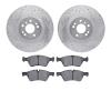 7302-63111 Drilled/Slotted Brake Rotor with 3000-Series Ceramic Brake Pads Kit [Silver], 2006-2012 Mercedes-Benz, Position: Fron - image 1