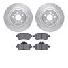 7302-63133 Drilled/Slotted Brake Rotor with 3000-Series Ceramic Brake Pads Kit [Silver], 2012-2019 Mercedes-Benz, Position: Rear - image 1