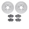 7302-63139 Drilled/Slotted Brake Rotor with 3000-Series Ceramic Brake Pads Kit [Silver], 2014-2020 Multiple Makes/Models, Positi - image 1