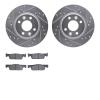 7302-63144 Drilled/Slotted Brake Rotor with 3000-Series Ceramic Brake Pads Kit [Silver], 2015-2017 Renault, Position: Front - image 1
