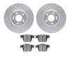 7302-63145 Drilled/Slotted Brake Rotor with 3000-Series Ceramic Brake Pads Kit [Silver], Fits Select Mercedes-Benz, Position: Re - image 1