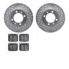 7302-65001 Drilled/Slotted Brake Rotor with 3000-Series Ceramic Brake Pads Kit [Silver], 1981-1987 GM, Position: Front - image 1