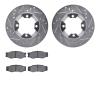 7302-67016 Drilled/Slotted Brake Rotor with 3000-Series Ceramic Brake Pads Kit [Silver], 1986-1986 Infiniti/Nissan, Position: Fr - image 1