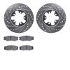 7302-67017 Drilled/Slotted Brake Rotor with 3000-Series Ceramic Brake Pads Kit [Silver], 1984-1989 Infiniti/Nissan, Position: Fr - image 1