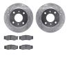 7302-67019 Drilled/Slotted Brake Rotor with 3000-Series Ceramic Brake Pads Kit [Silver], 1985-1989 Infiniti/Nissan, Position: Fr - image 1