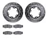 7302-67023 Drilled/Slotted Brake Rotor with 3000-Series Ceramic Brake Pads Kit [Silver], 1983-1985 Infiniti/Nissan, Position: Fr - image 1