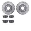 7302-67030 Drilled/Slotted Brake Rotor with 3000-Series Ceramic Brake Pads Kit [Silver], 1984-1985 Infiniti/Nissan, Position: Re - image 1