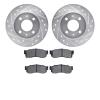 7302-67042 Drilled/Slotted Brake Rotor with 3000-Series Ceramic Brake Pads Kit [Silver], 1986-1994 Infiniti/Nissan, Position: Fr - image 1