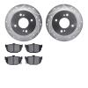 7302-67047 Drilled/Slotted Brake Rotor with 3000-Series Ceramic Brake Pads Kit [Silver], 1984-1984 Infiniti/Nissan, Position: Re - image 1