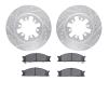 7302-67049 Drilled/Slotted Brake Rotor with 3000-Series Ceramic Brake Pads Kit [Silver], 1985-2012 Infiniti/Nissan, Position: Fr - image 1
