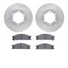 7302-67052 Drilled/Slotted Brake Rotor with 3000-Series Ceramic Brake Pads Kit [Silver], 1998-2015 Infiniti/Nissan, Position: Fr - image 1
